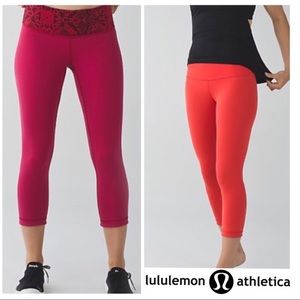 LuLuLemon Wunder Under Reversible Red Leggings 4